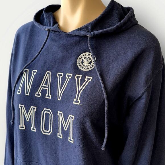 SOFFE Vintage United States Navy Mom Hoodie Sweatshirt Pullover Adult L Blue - Picture 7 of 13